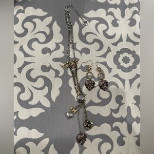Betsey Johnson ‘Love’ Necklace & Earring Set